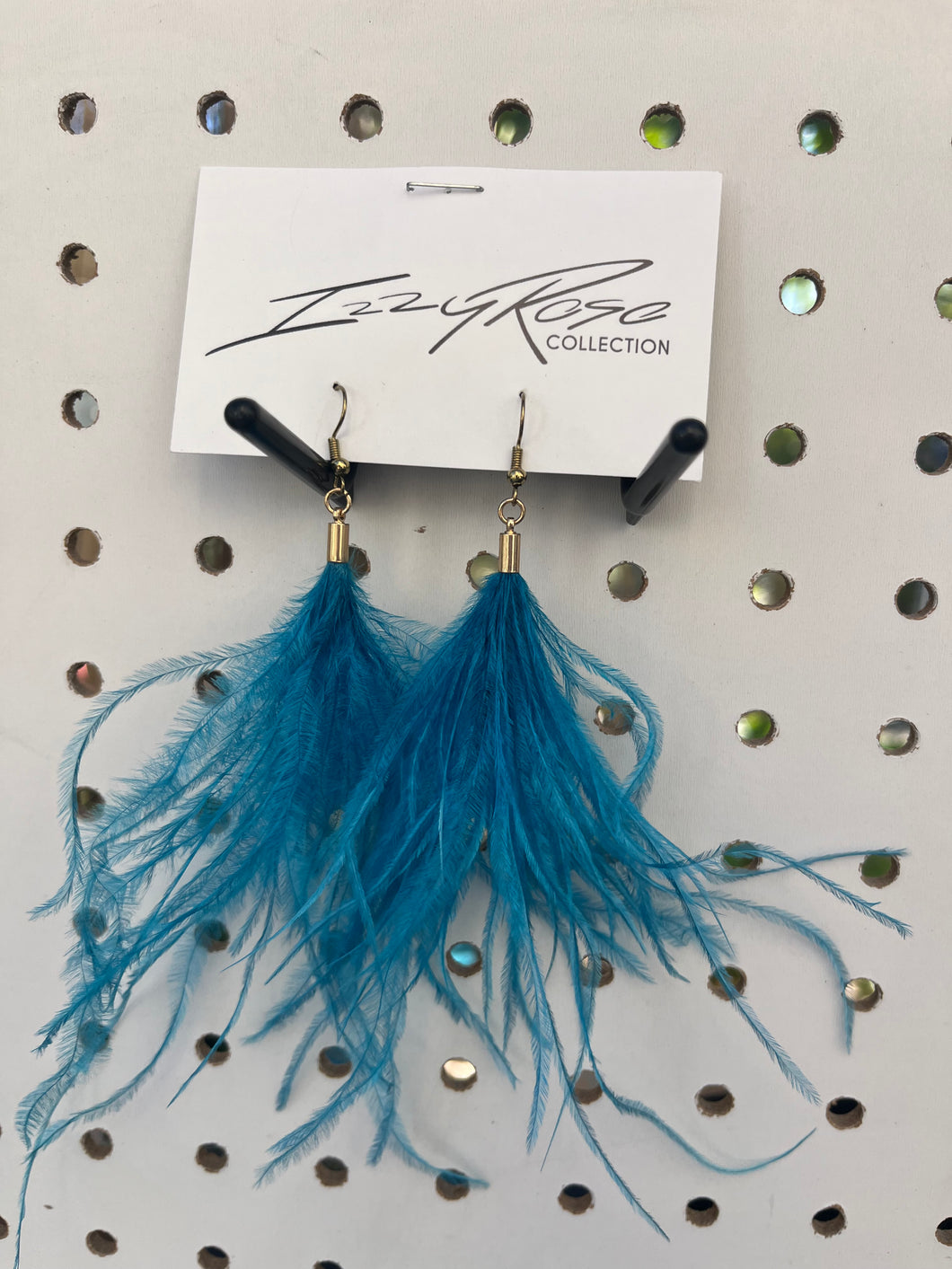 Multi strand turquoise feather
