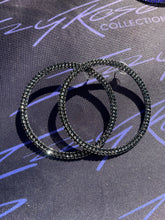 Load image into Gallery viewer, 3 Front facing rhinestone hoop bundle. Blue/Black/Red
