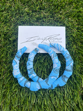 Load image into Gallery viewer, Baby Blue Bandana Hoops
